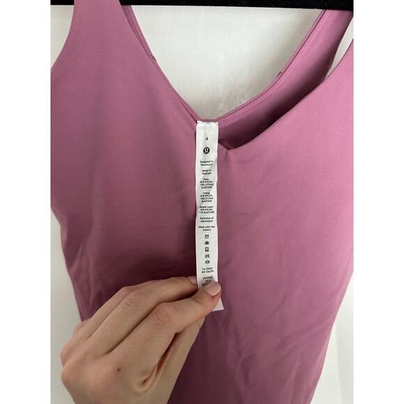 NWT Lululemon Align Sleeveless‎ Shelf Bra Thong V-Neck Bodysuit Size 4 - Purple - Picture 7 of 10